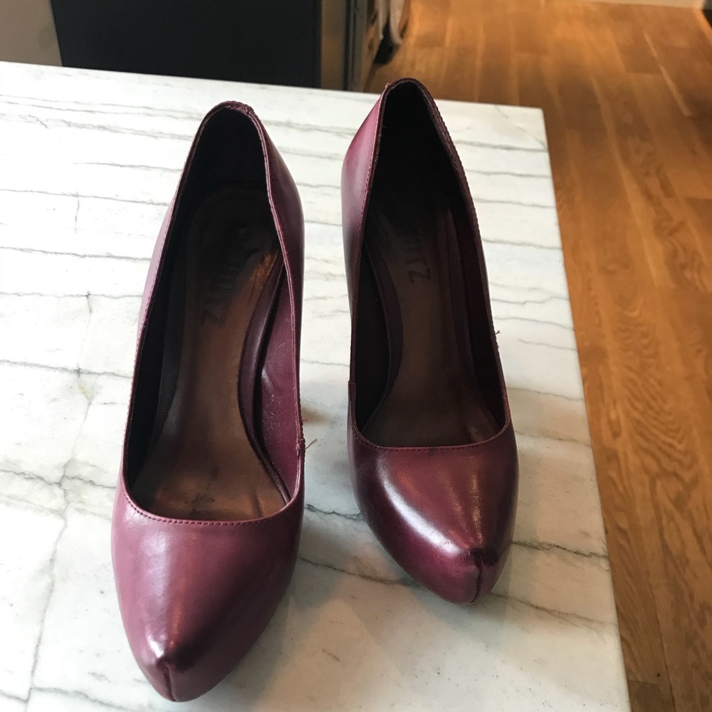 SCHUTZ Burgundy with wooden heels